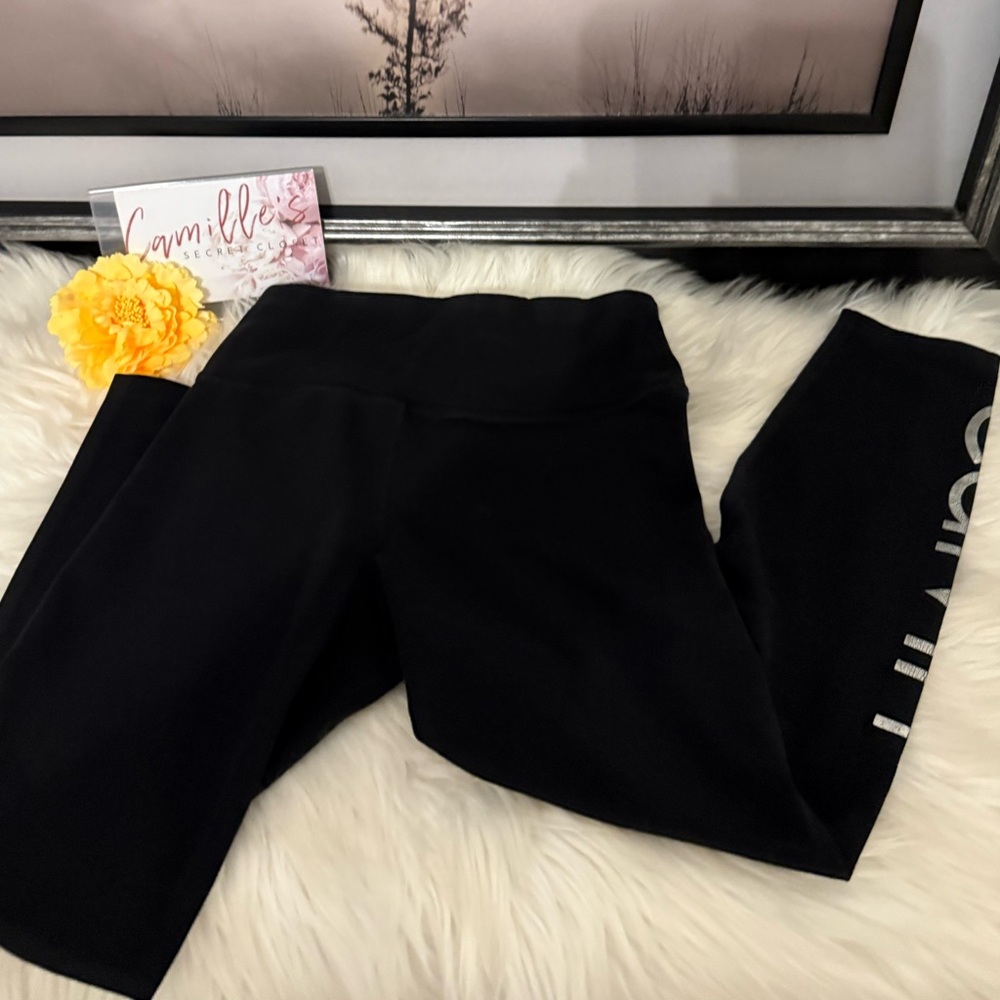 Calvin Klein Black Kids' Leggings with Side Logo